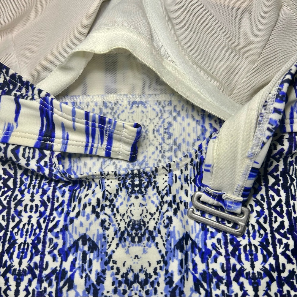 Athleta Blue & Black Halter Neck Tankini Top w/Built in Bra 36DD. - Picture 8 of 10